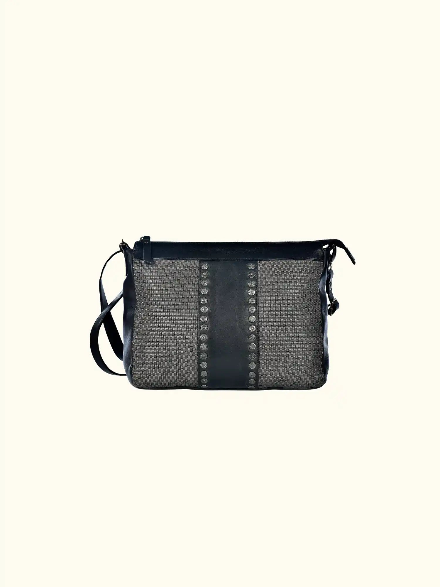 Emma Leather Crossbody with Woven Detail