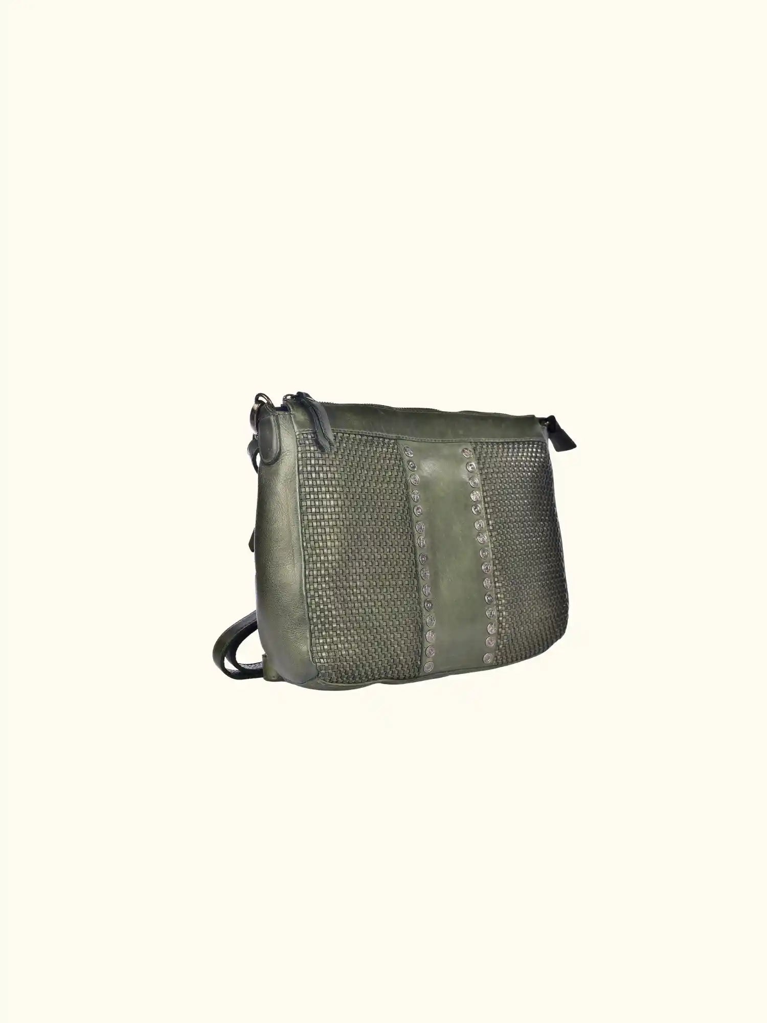 Emma Leather Crossbody with Woven Detail