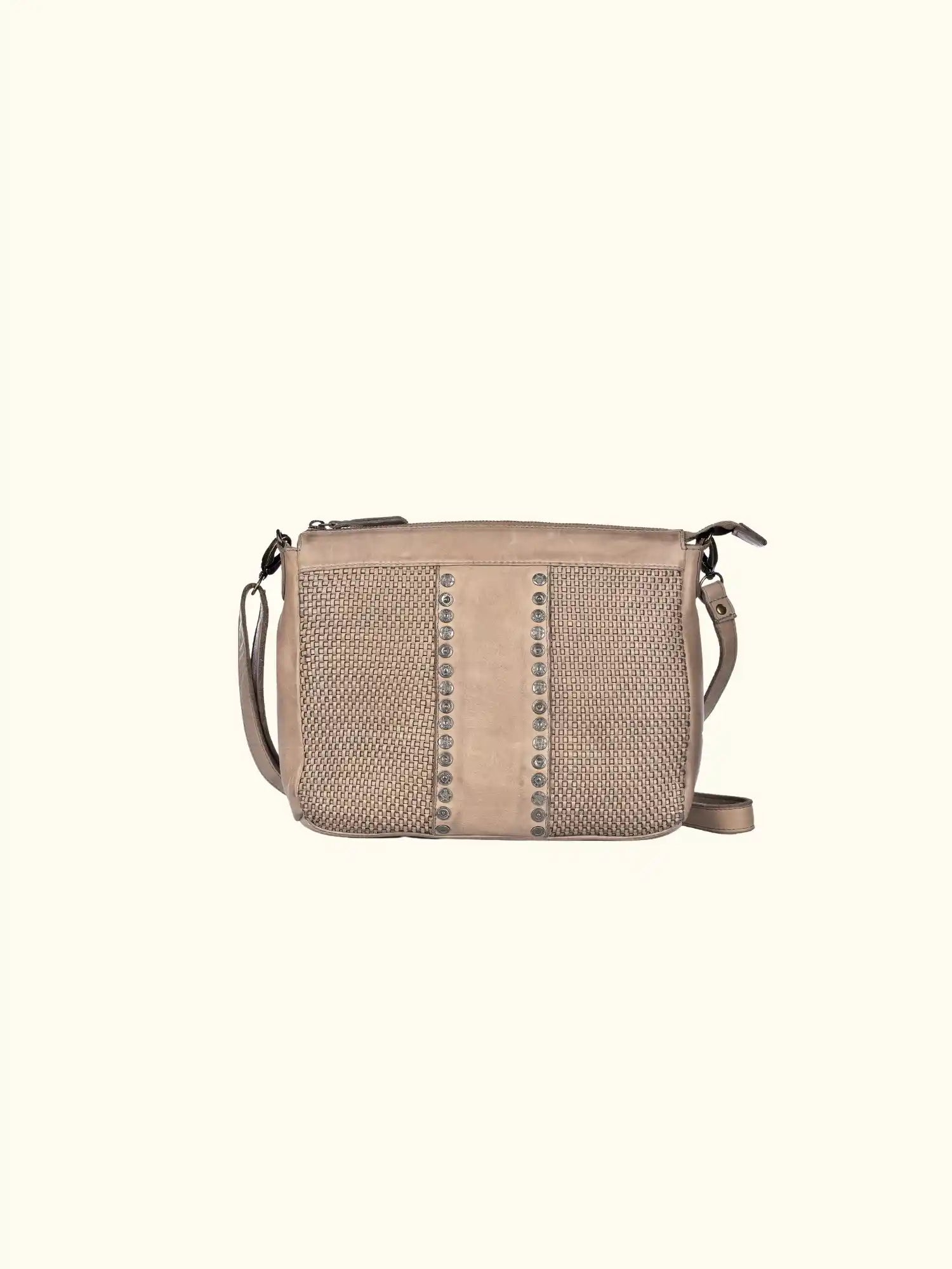 Emma Leather Crossbody with Woven Detail