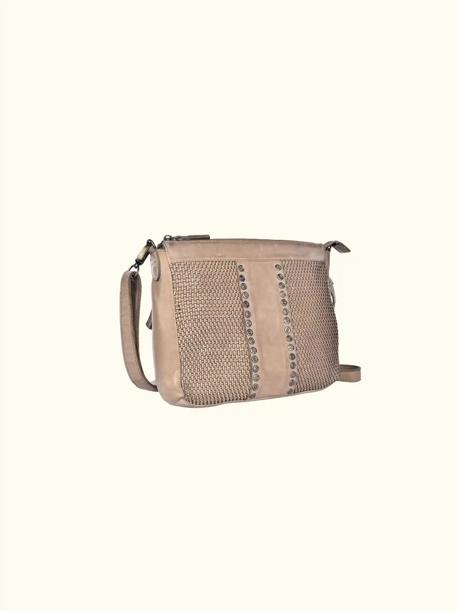 Emma Leather Crossbody with Woven Detail
