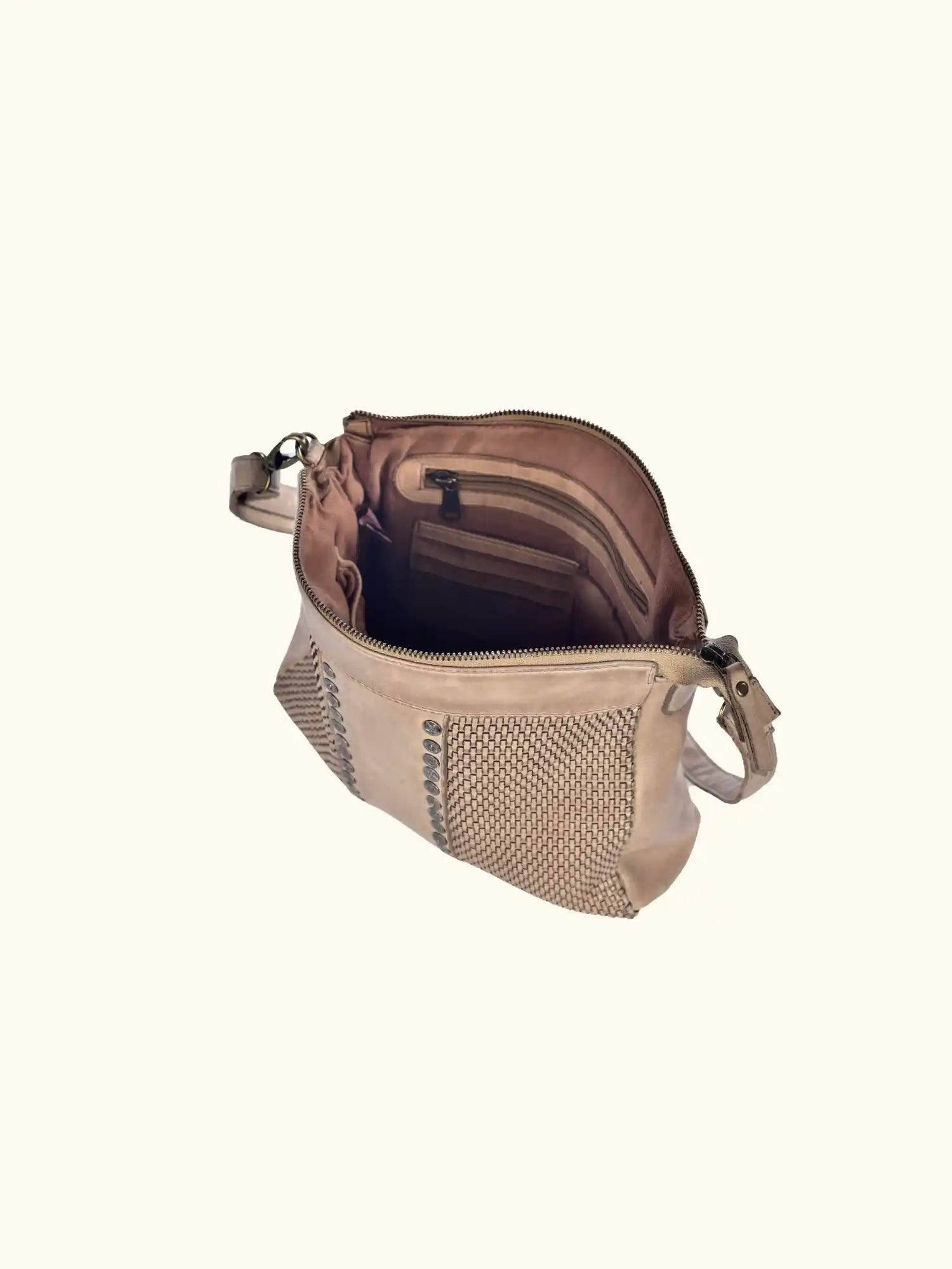 Emma Leather Crossbody with Woven Detail
