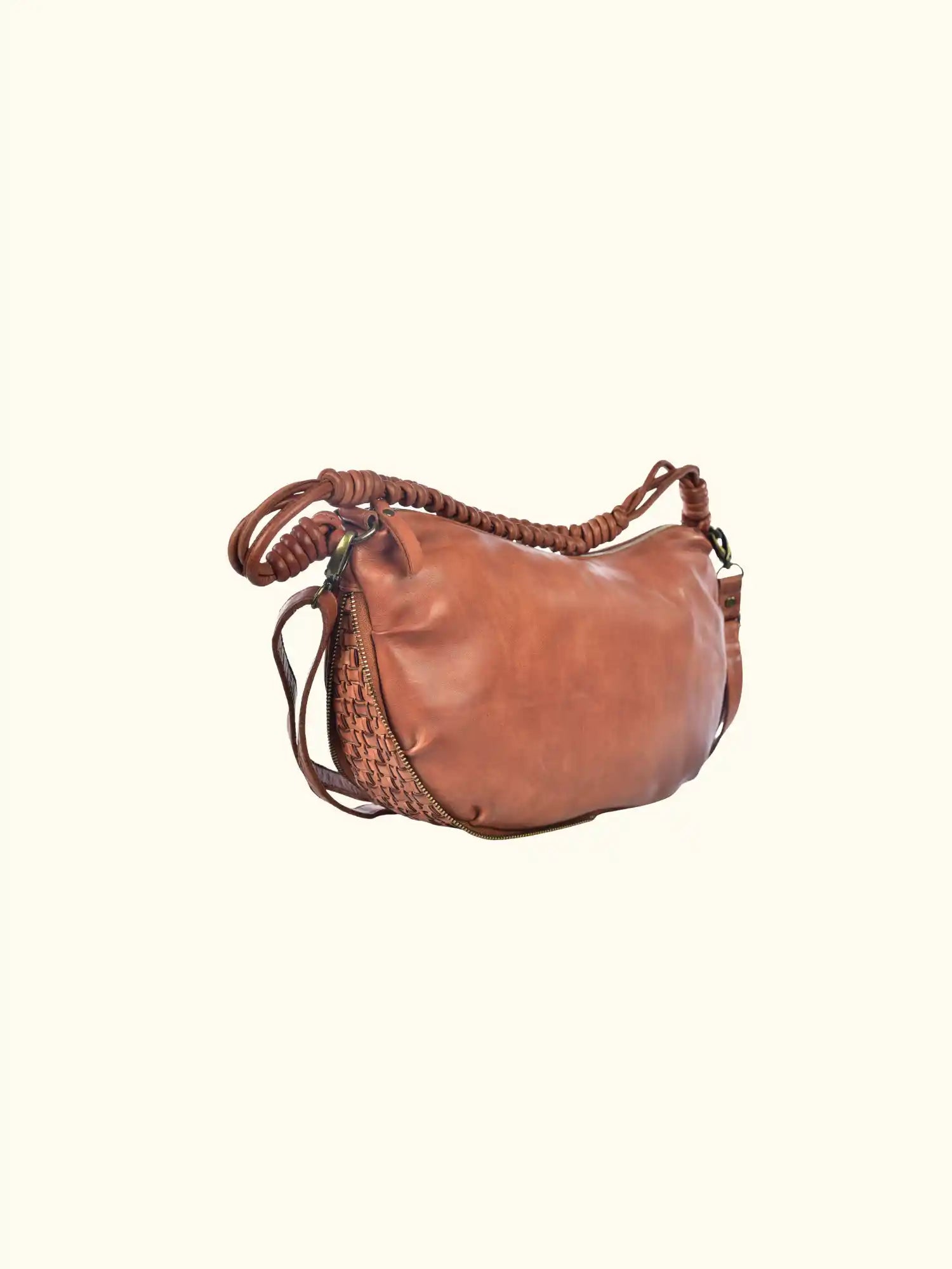 Luce Washed Leather Hobo Bag