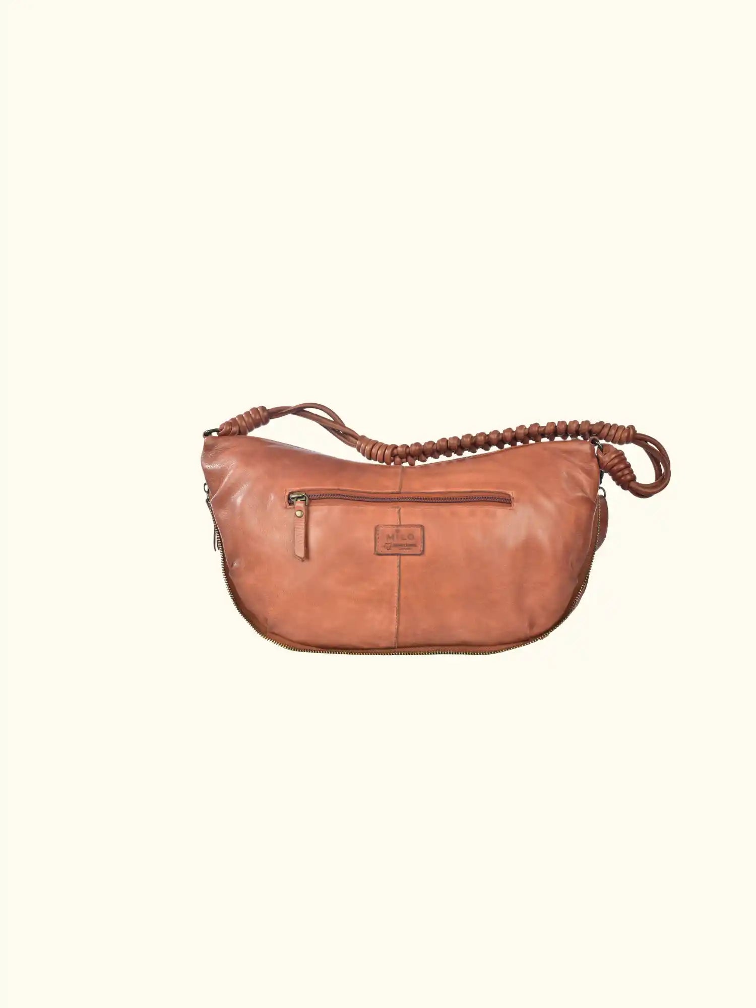 Luce Washed Leather Hobo Bag