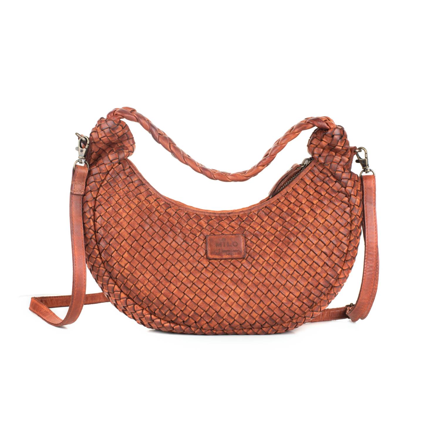 Camille Woven Leather Handbag