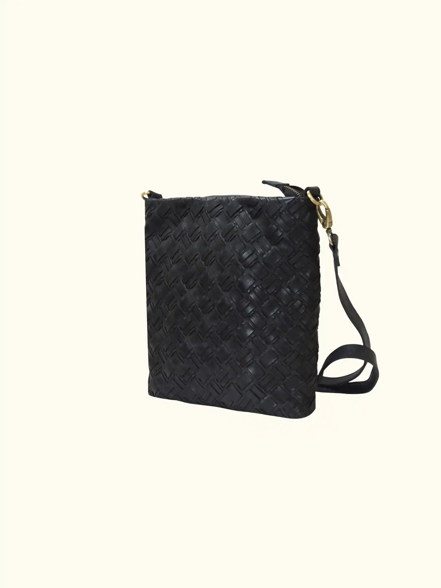 Lacq Washed Leather Crossbody Bag