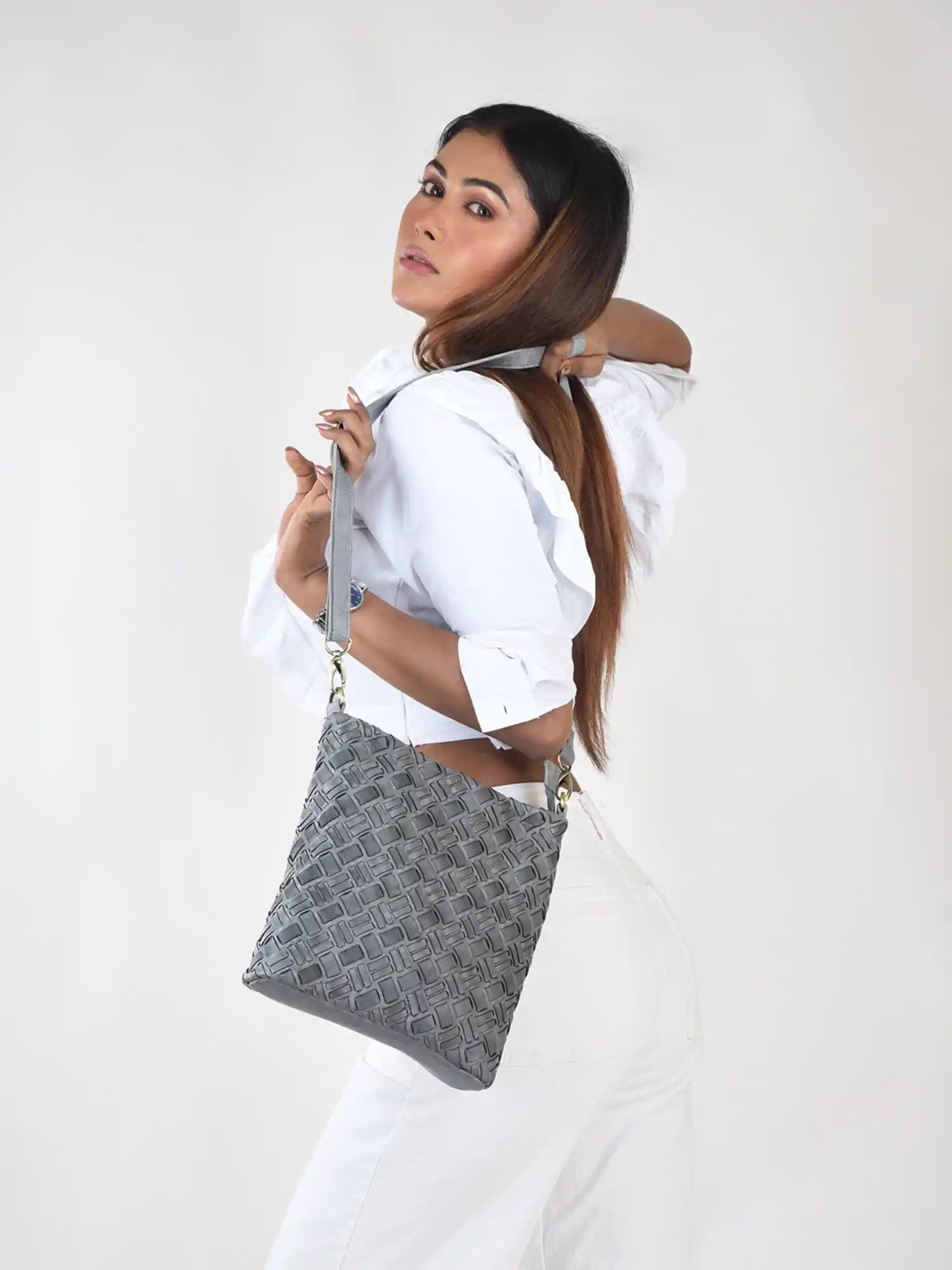 Lacq Washed Leather Crossbody Bag