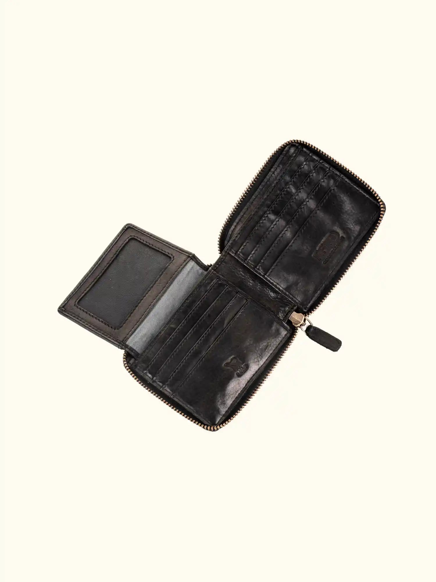 Balta Black Washed Leather Wallet