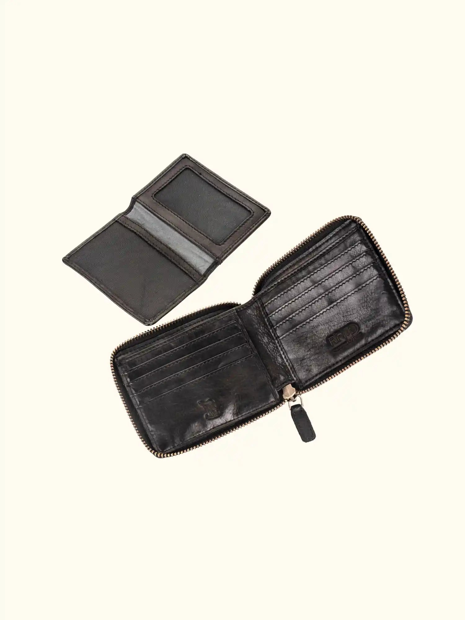 Balta Black Washed Leather Wallet