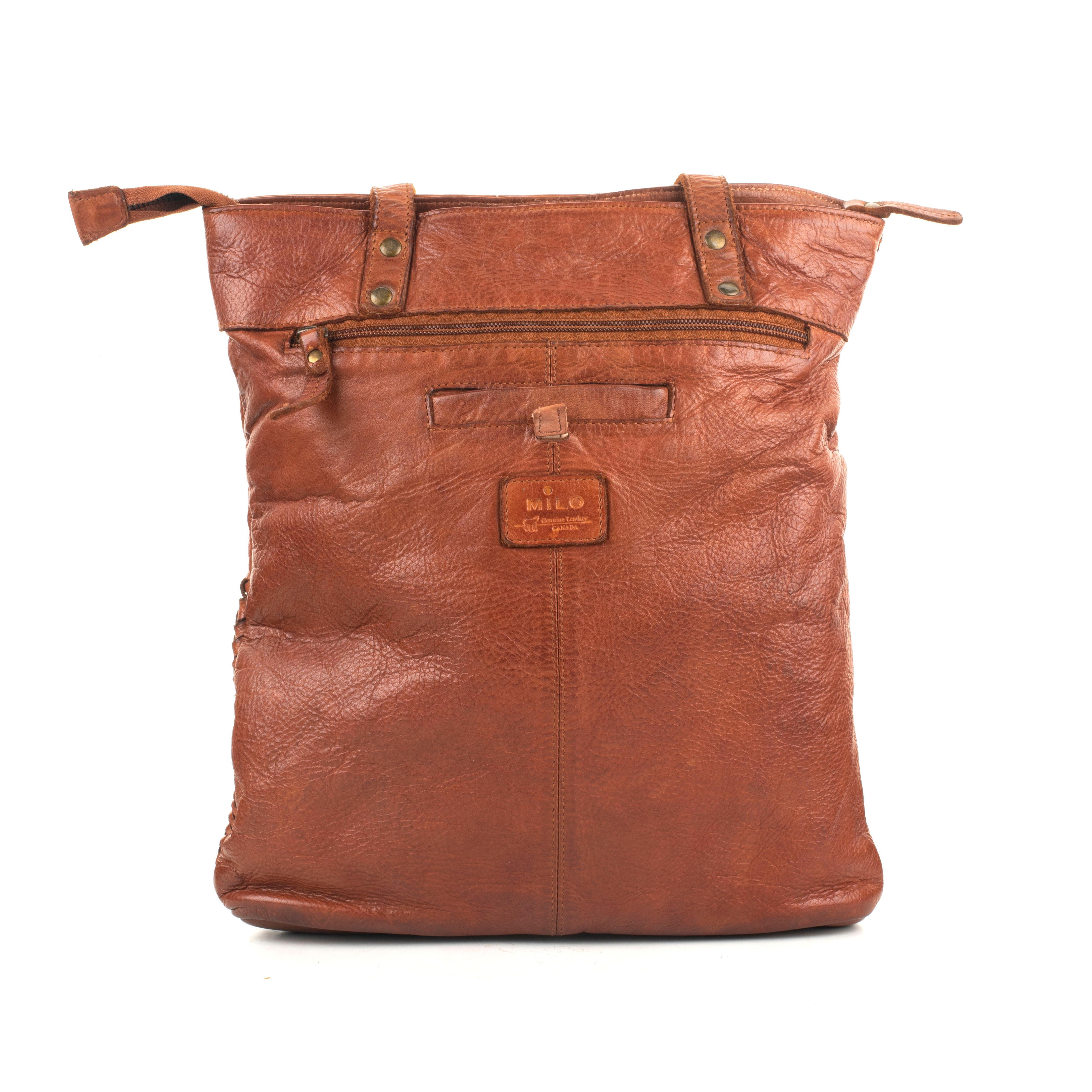 Perugla Washed Leather Tote Bag
