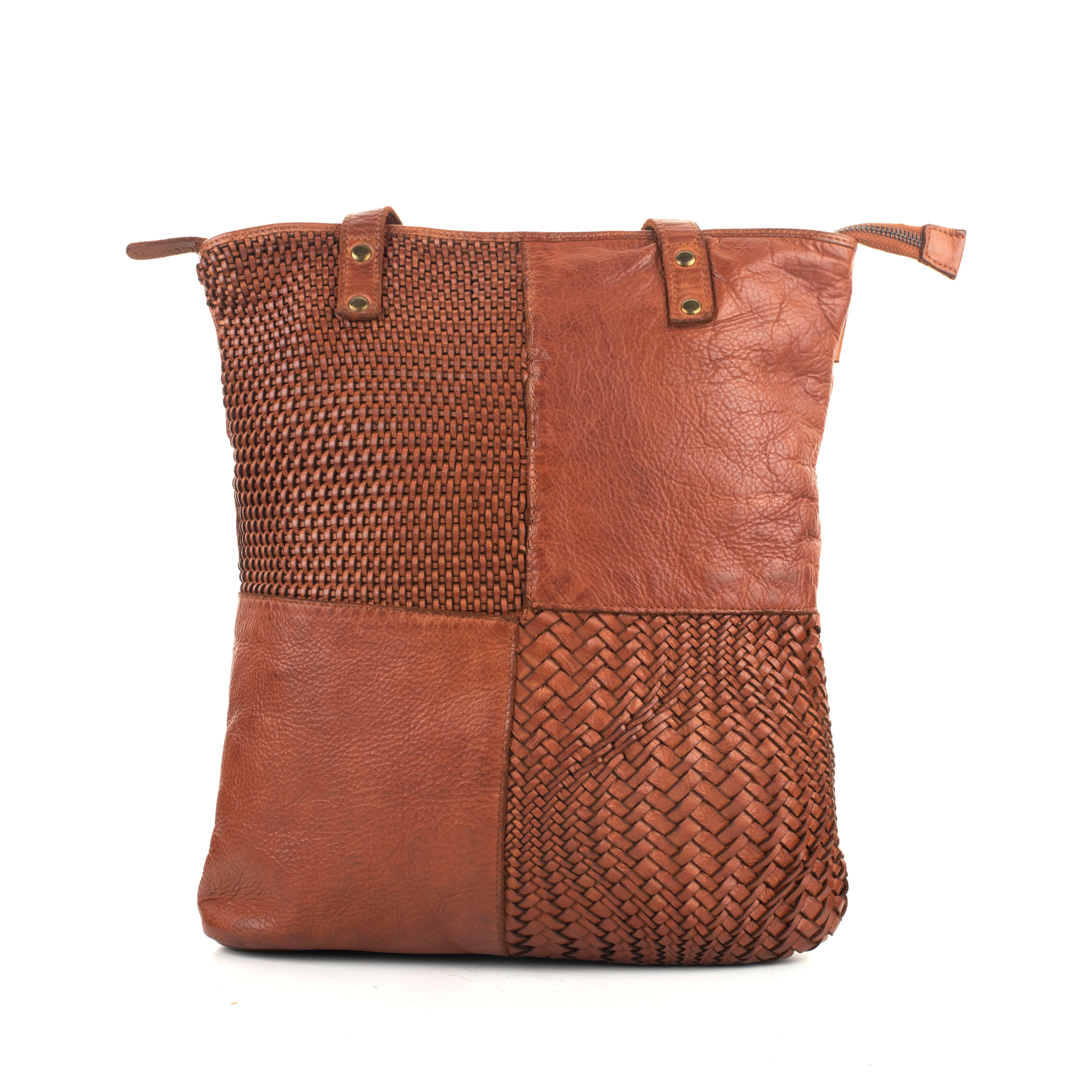 Perugla Washed Leather Tote Bag