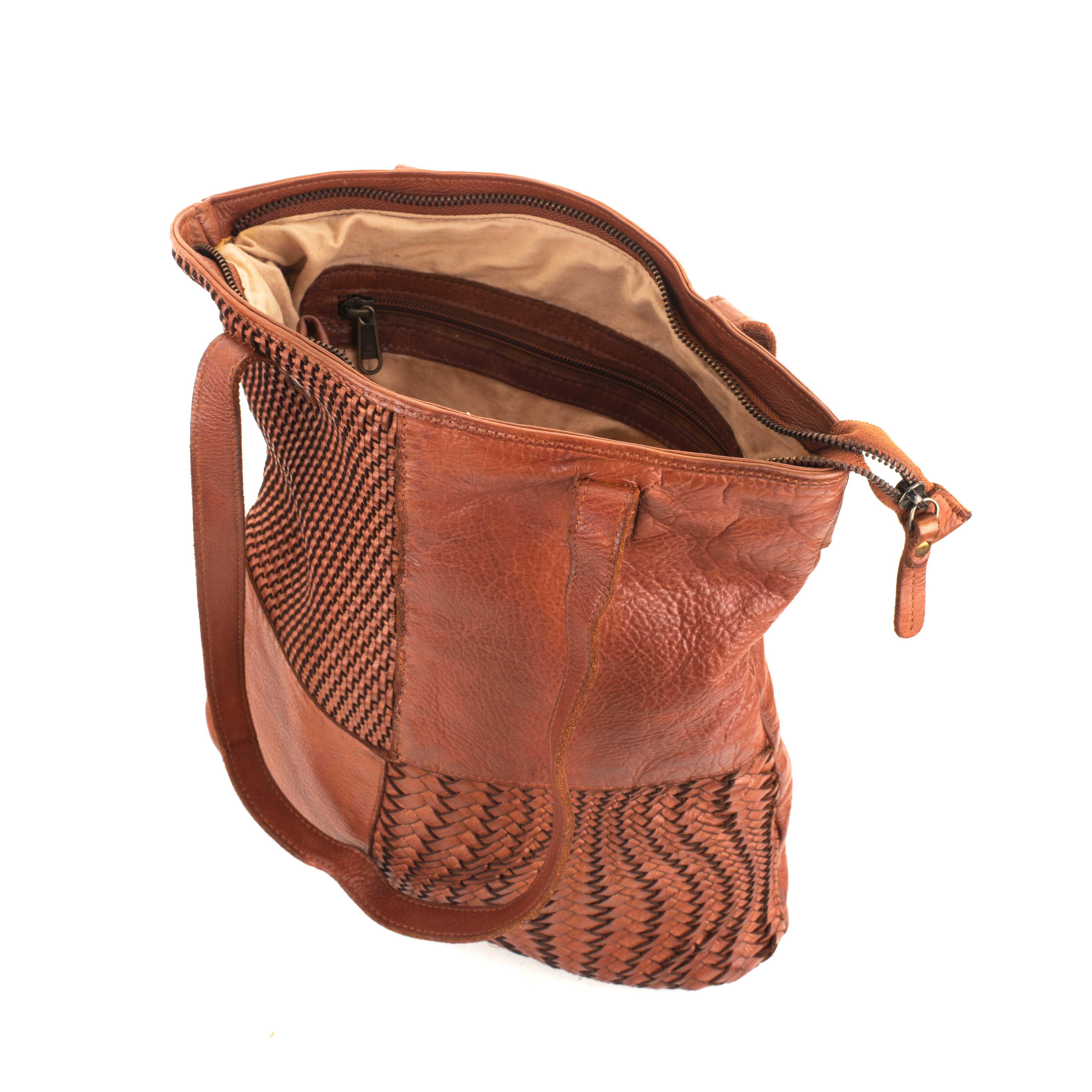 Perugla Washed Leather Tote Bag