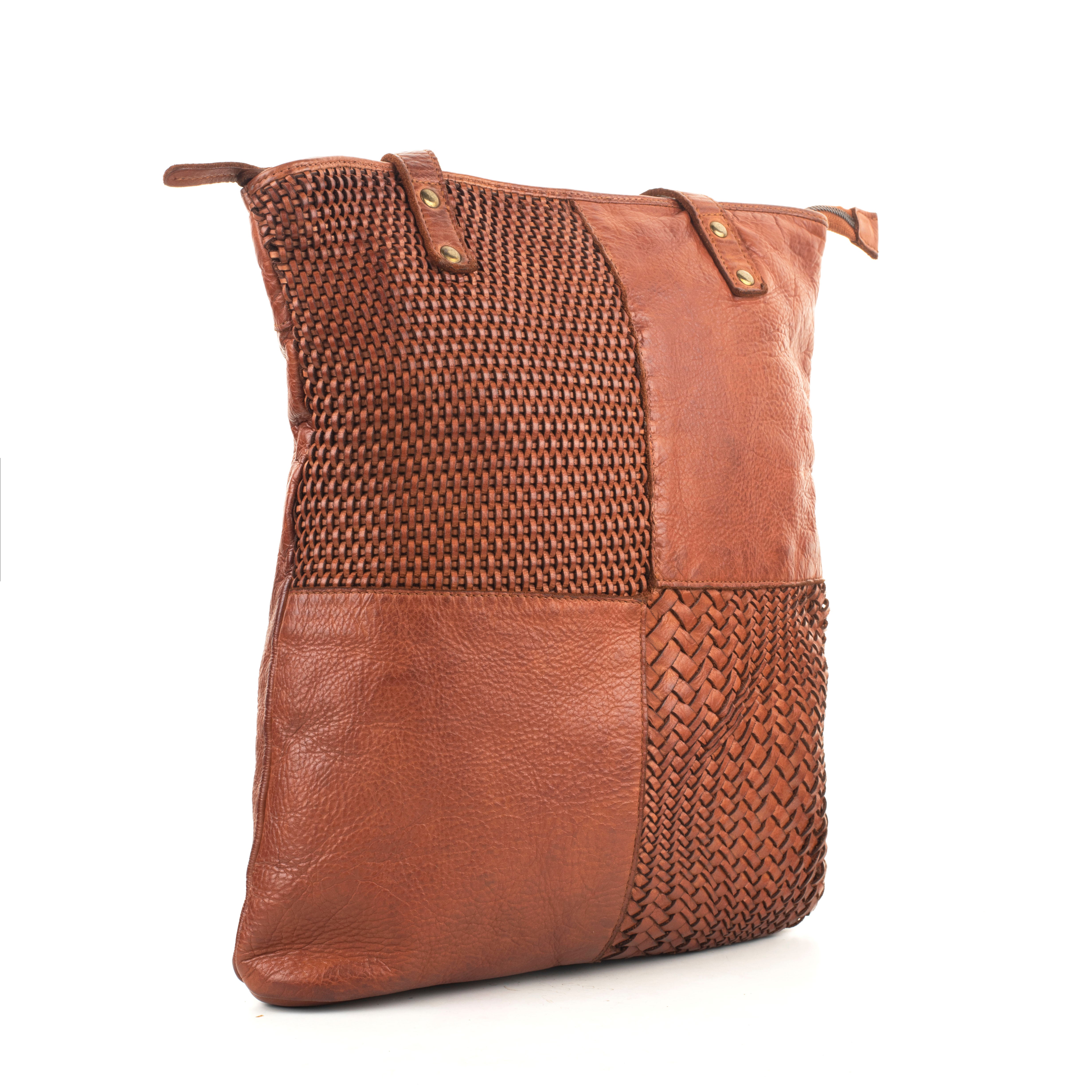 Perugla Washed Leather Tote Bag