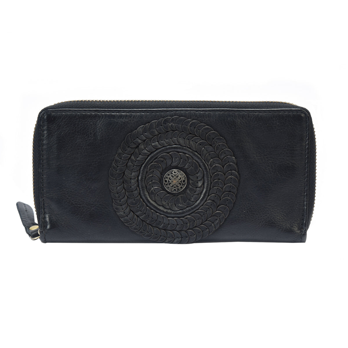 Dijon Washed Leather Zip Wallet