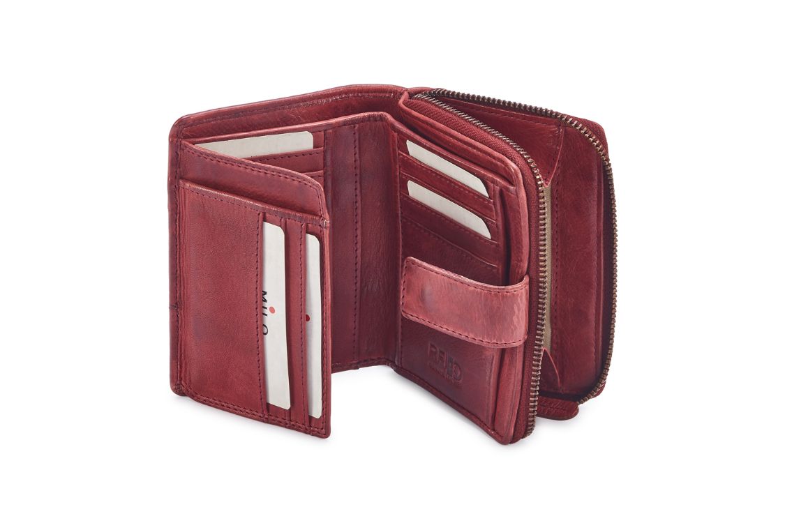 Seattle Distressed Leather Compact Wallet - PalePink– Vicenzo Leather